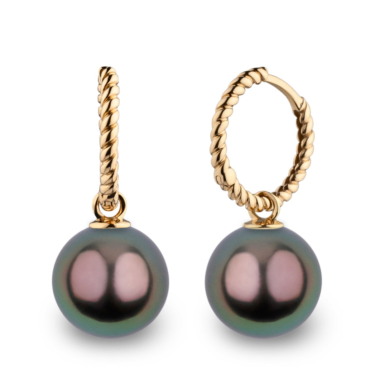 Rope Collection 10.0-11.0 mm Tahitian Pearl Earrings