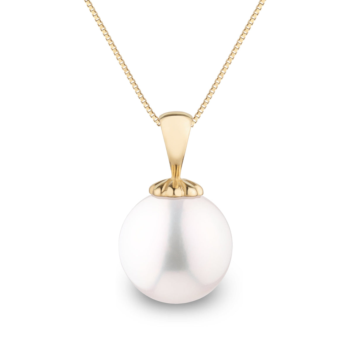 Classic Collection 10.0-11.0 mm White Freshadama Pearl Pendant in 14K White Gold on a Box Chain