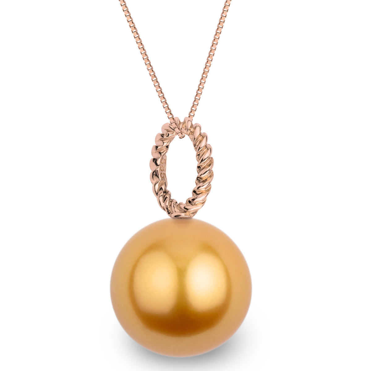Rope Collection 14.0-15.0 mm Golden South Sea Pearl Pendant