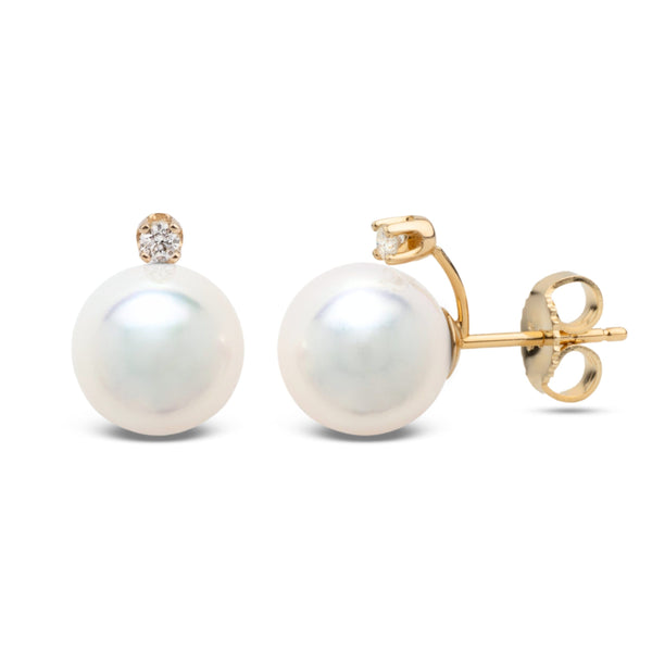 Starlight Collection 8.5-9.0 mm Akoya Pearl & Diamond Stud Earrings