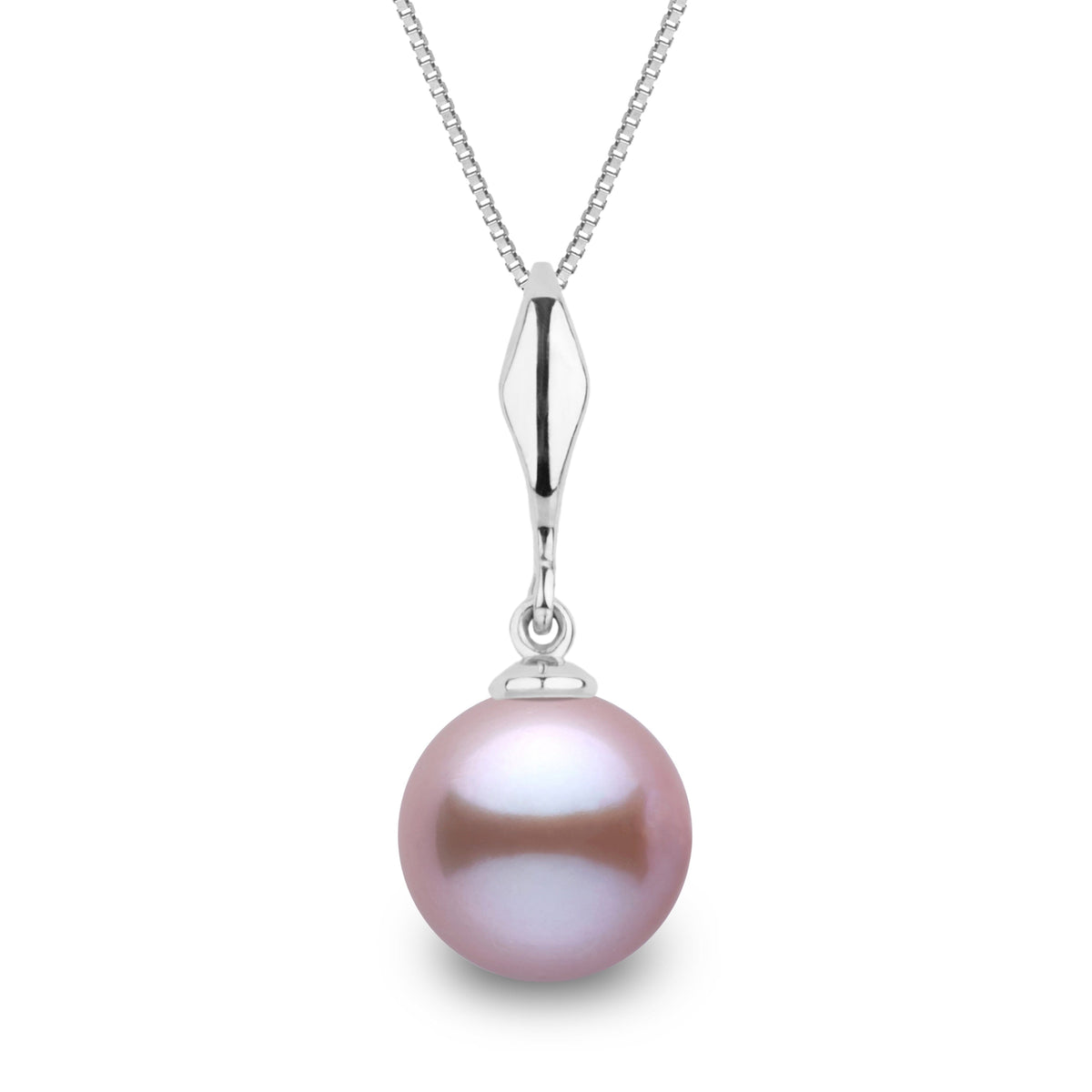 Essential Collection 8.5-9.0 mm Lavender Freshadama Pearl Pendant in 14K White Gold on a Box Chain