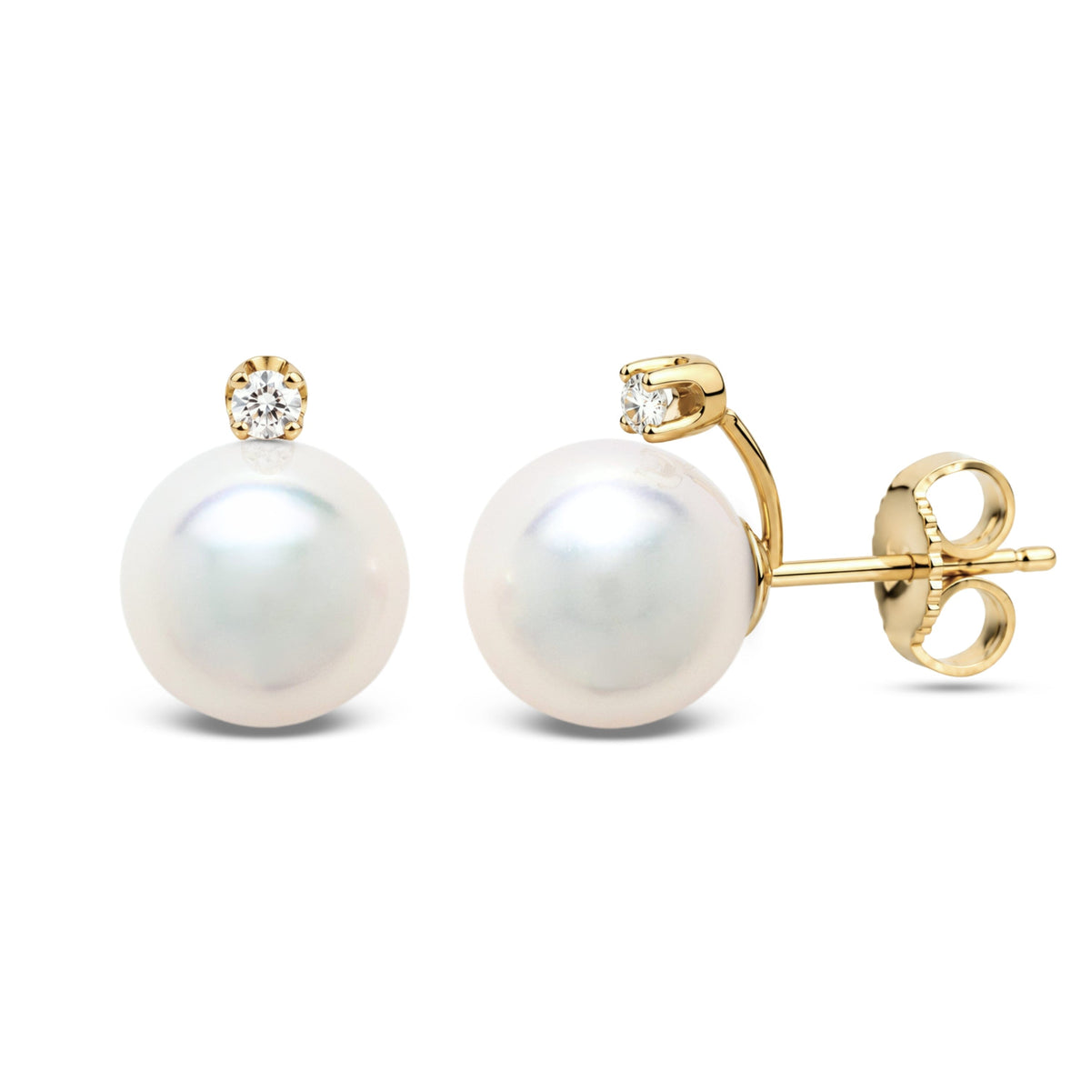 Starlight Collection 8.5-9.0 mm Akoya Pearl & Diamond Stud Earrings