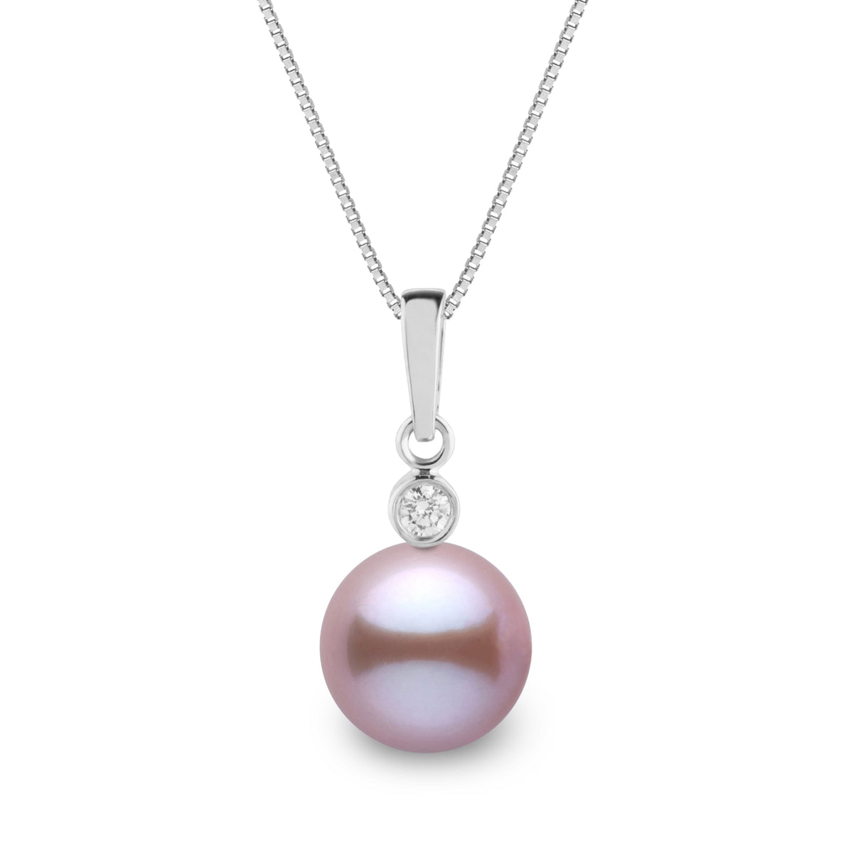 Brilliant Collection 8.5-9.0 mm Lavender Freshadama Pearl and Diamond Pendant, view 2