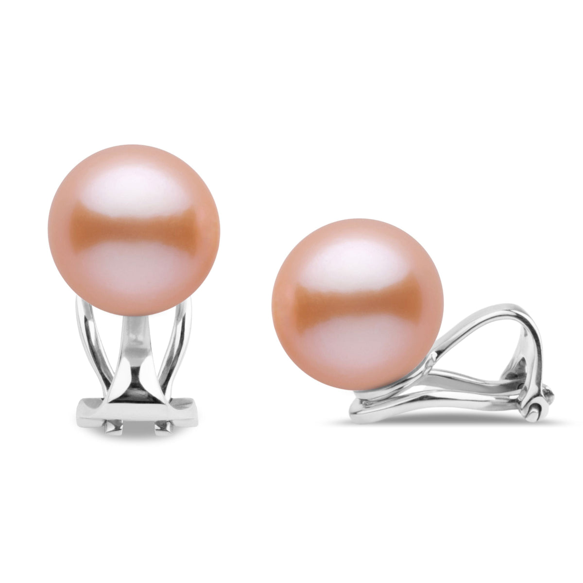 Clip Collection 8.5-9.0 mm Pink to Peach Freshadama Pearl Stud Earrings, view 2