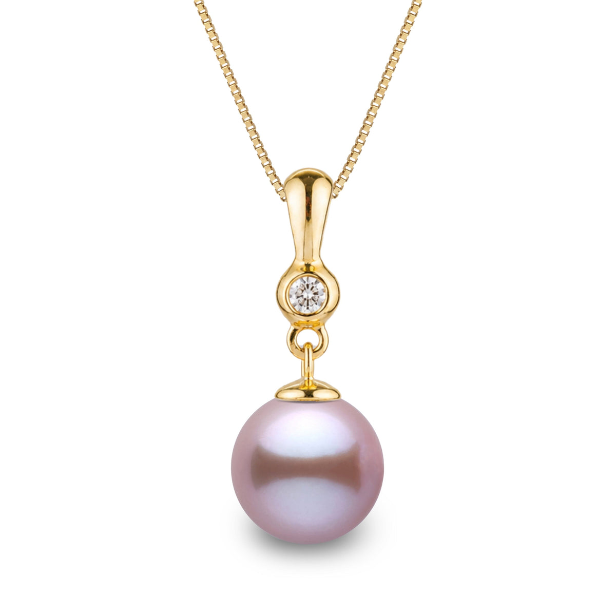 Romantic Collection 8.5-9.0 mm Lavender Freshadama Pearl & Diamond Pendant, view 2