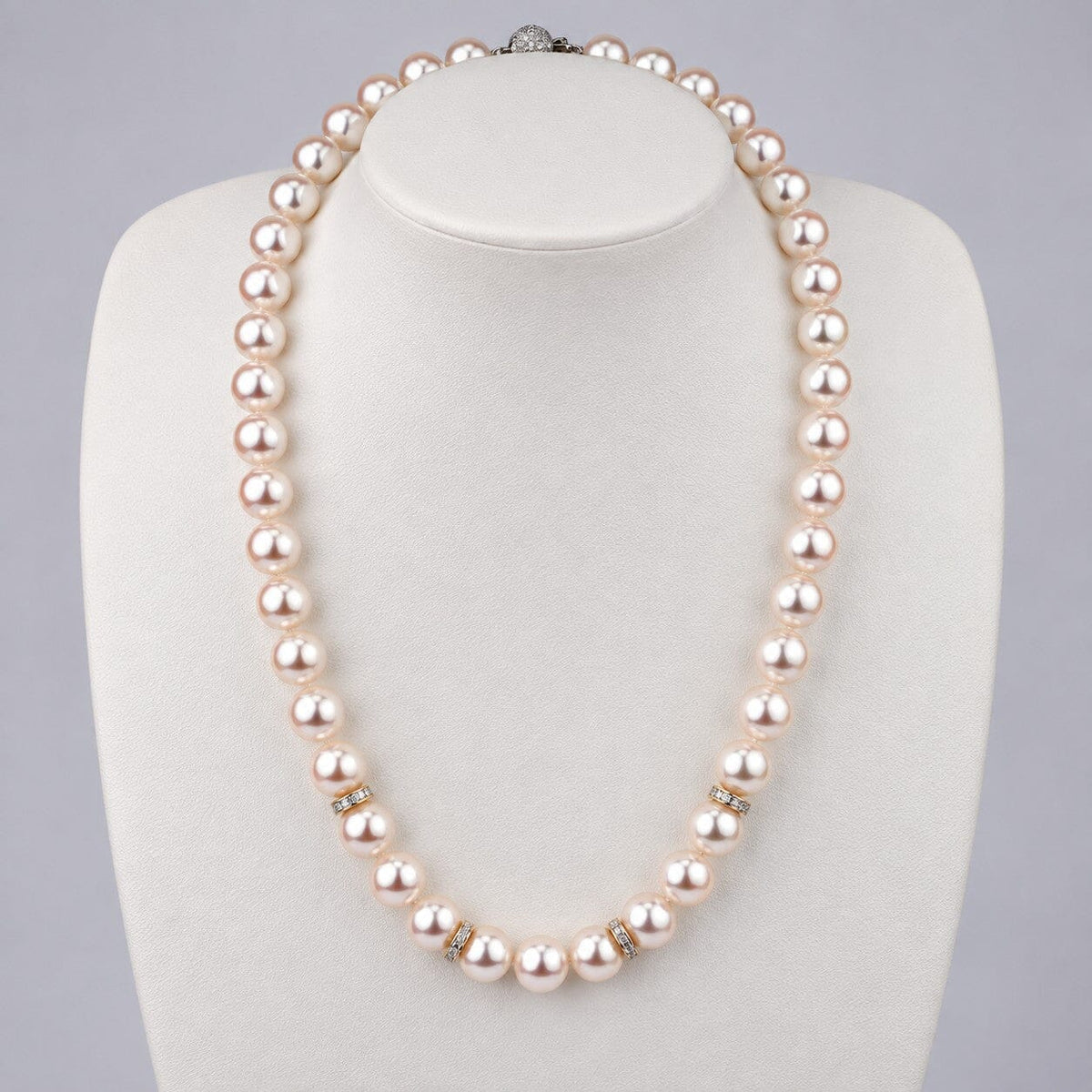 8.5-9.0 mm GIA Hanadama Akoya Pearl and Diamond Necklace