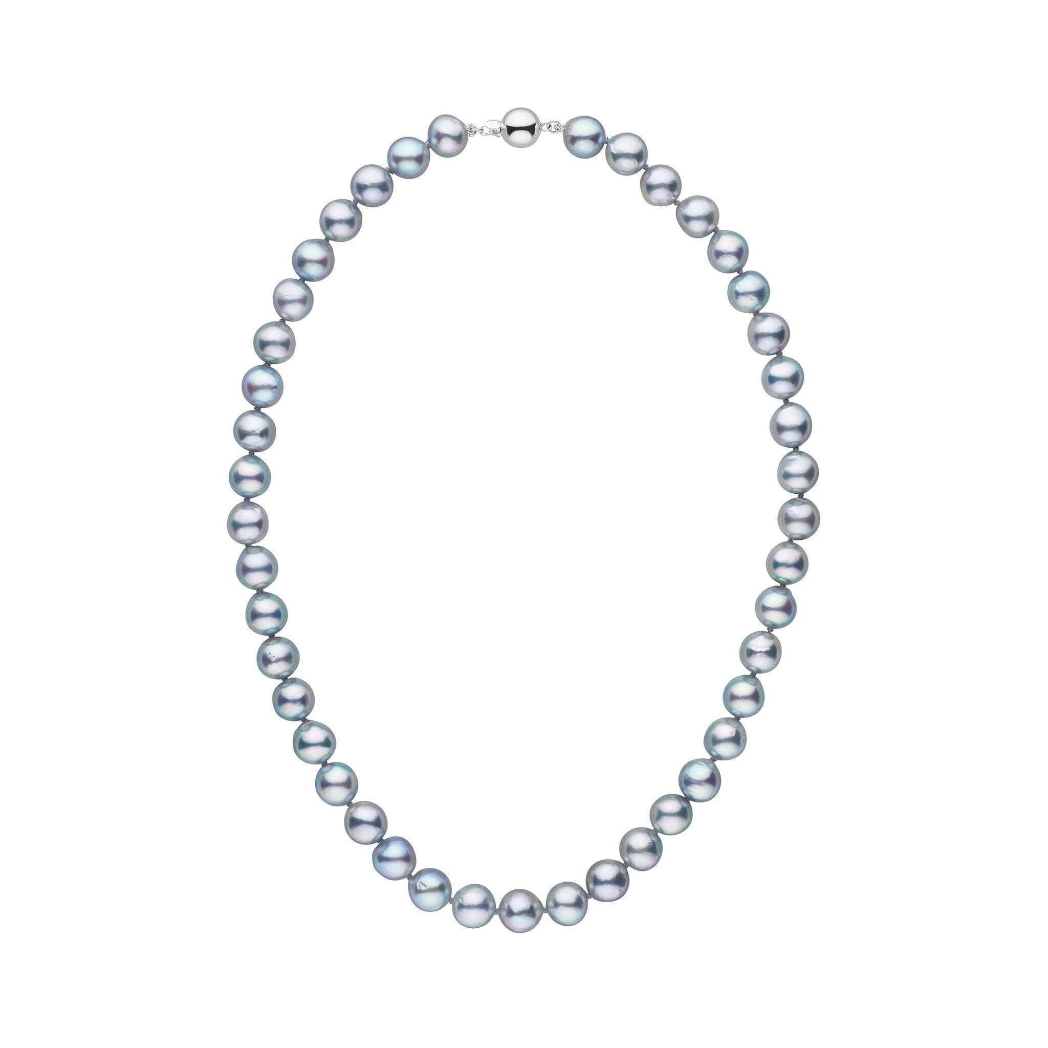 8.0-8.5 mm Silver-Blue Akoya Baroque Pearl Necklace – Pearl Paradise