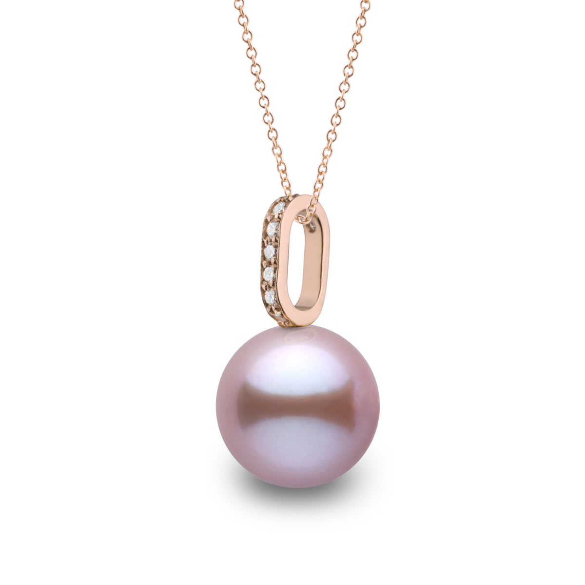 Forever Collection 9.0-10.0 mm Lavender Freshadama Pearl and Diamond Pendant, view 2