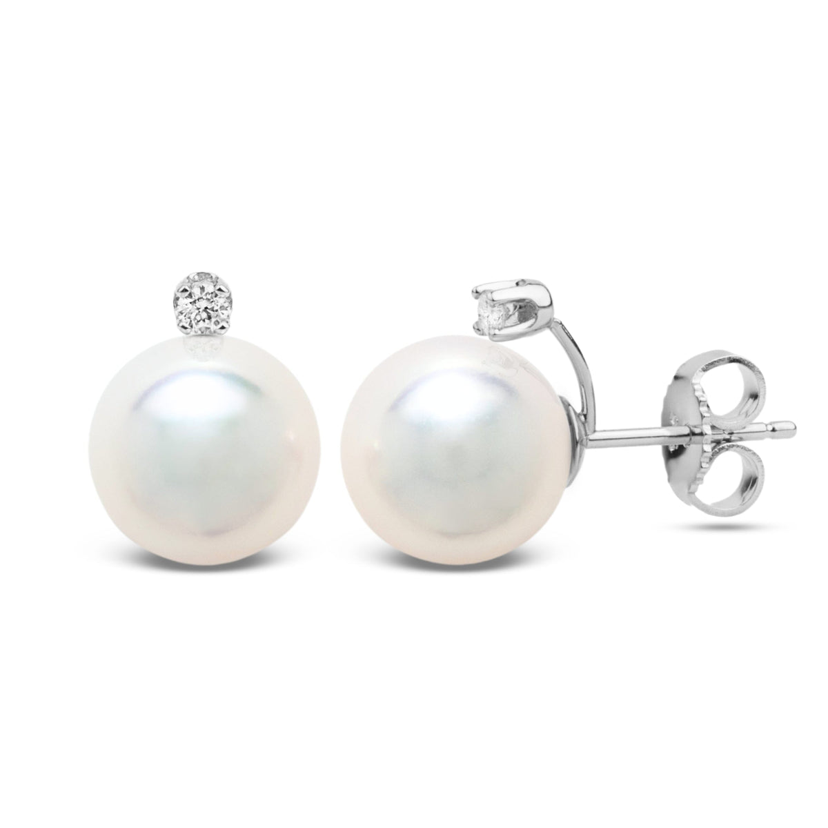 Starlight Collection 9.0-9.5 mm Akoya Pearl & Diamond Stud Earrings