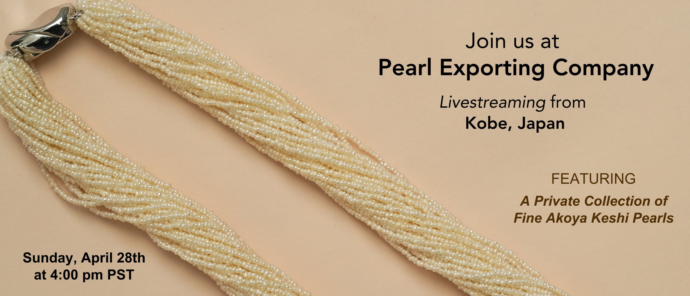 Pearl Exporting Company Kobe Japan Livestream event banner