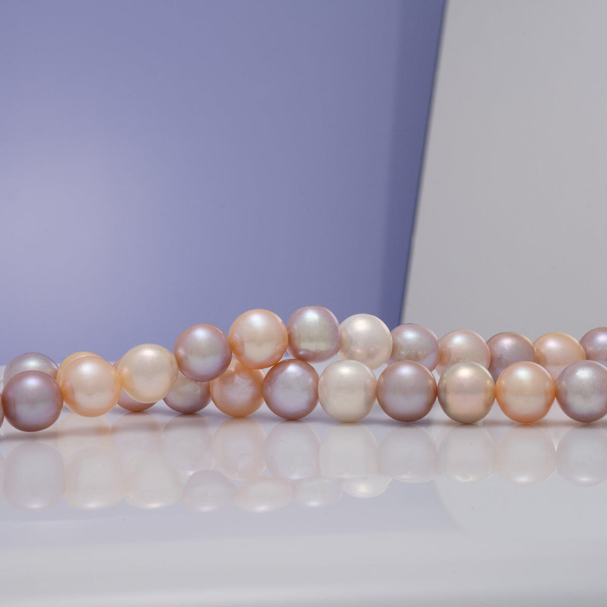 10.5-11.5 mm AA+ Multicolor Freshwater Pearl Necklace lay out