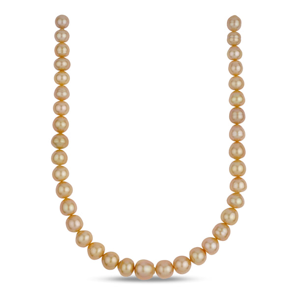 10.1-13.0 mm AA+/AAA Golden South Sea Baroque Pearl Necklace