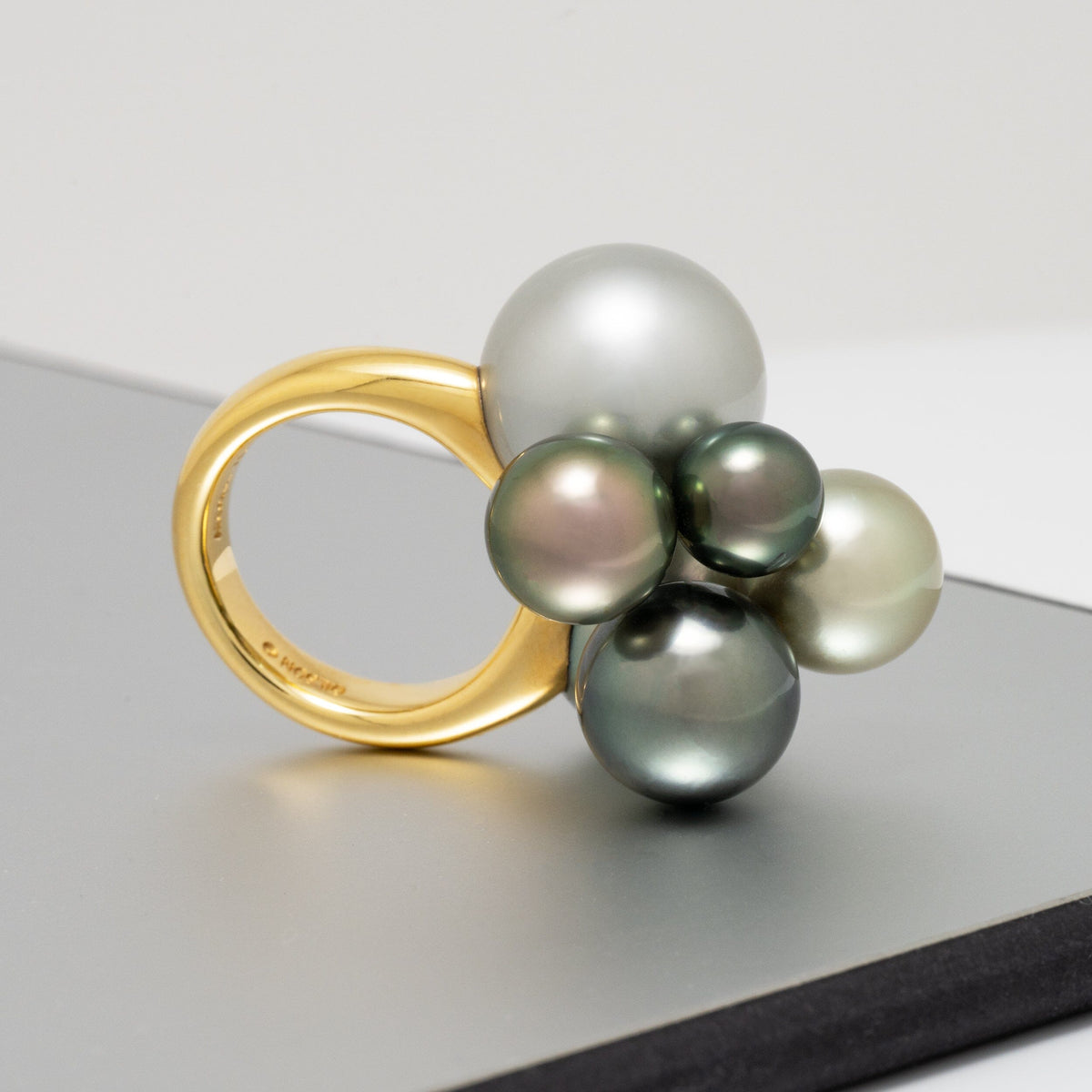 Assael Collection: 7.9-14.8 mm Tahitian Pearl Multi Bubble Ring