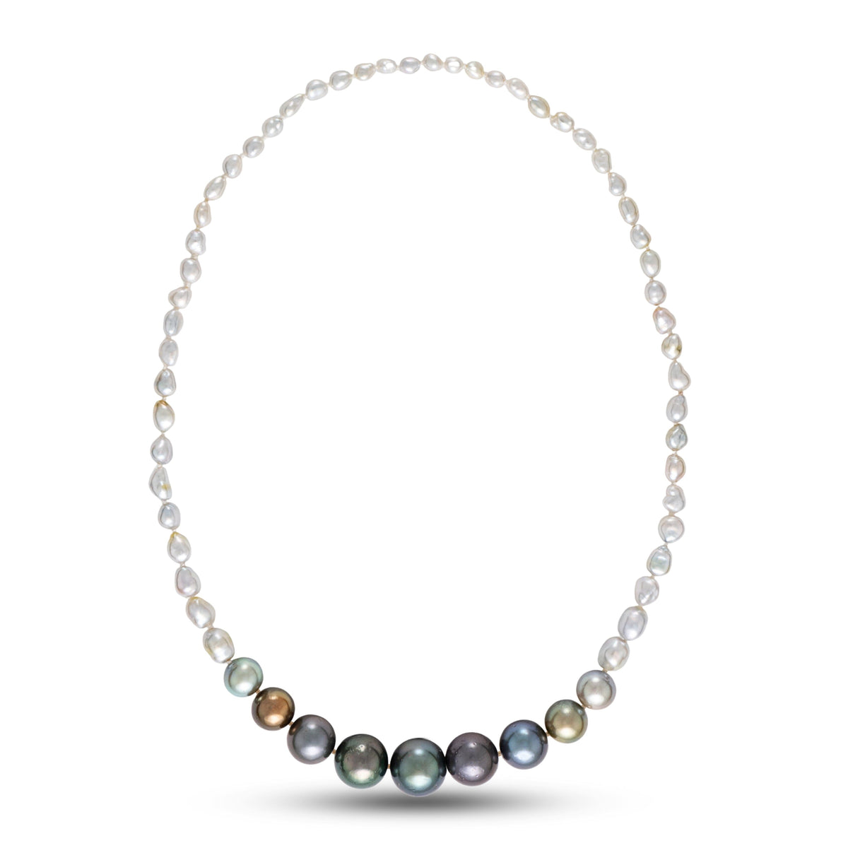 J. Hunter Keshi and Round Fijian Pearl Convertible Necklace