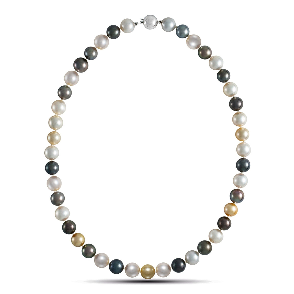 9.1-10.8 mm Round Multicolor South Sea and Tahitian Pearl Necklace