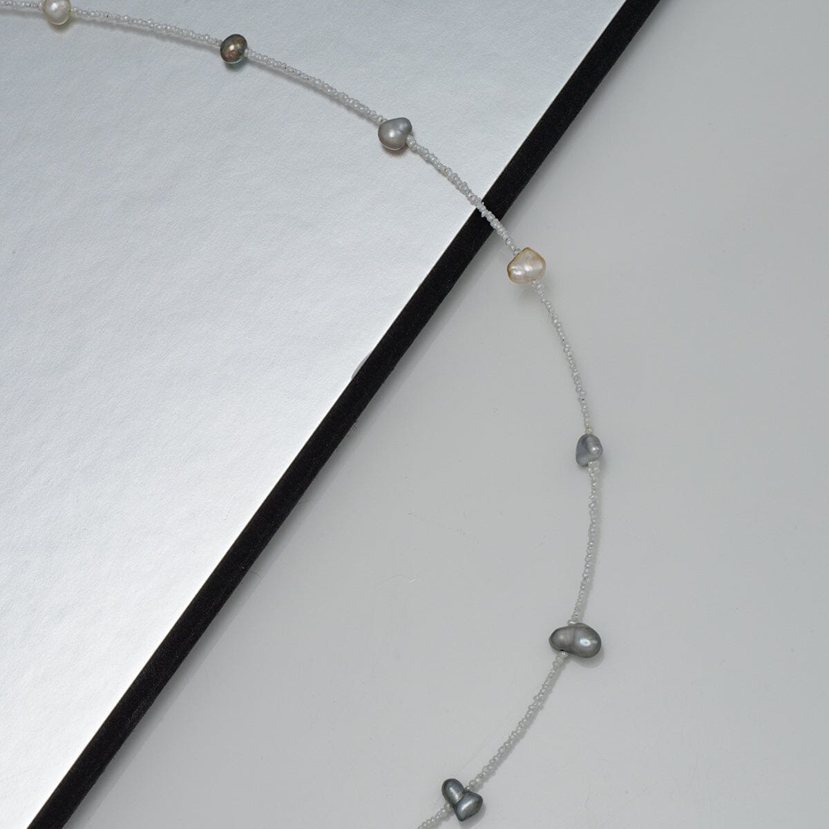 Tahitian and Akoya Pearl Keshi Choker Necklace, 16.5" SS