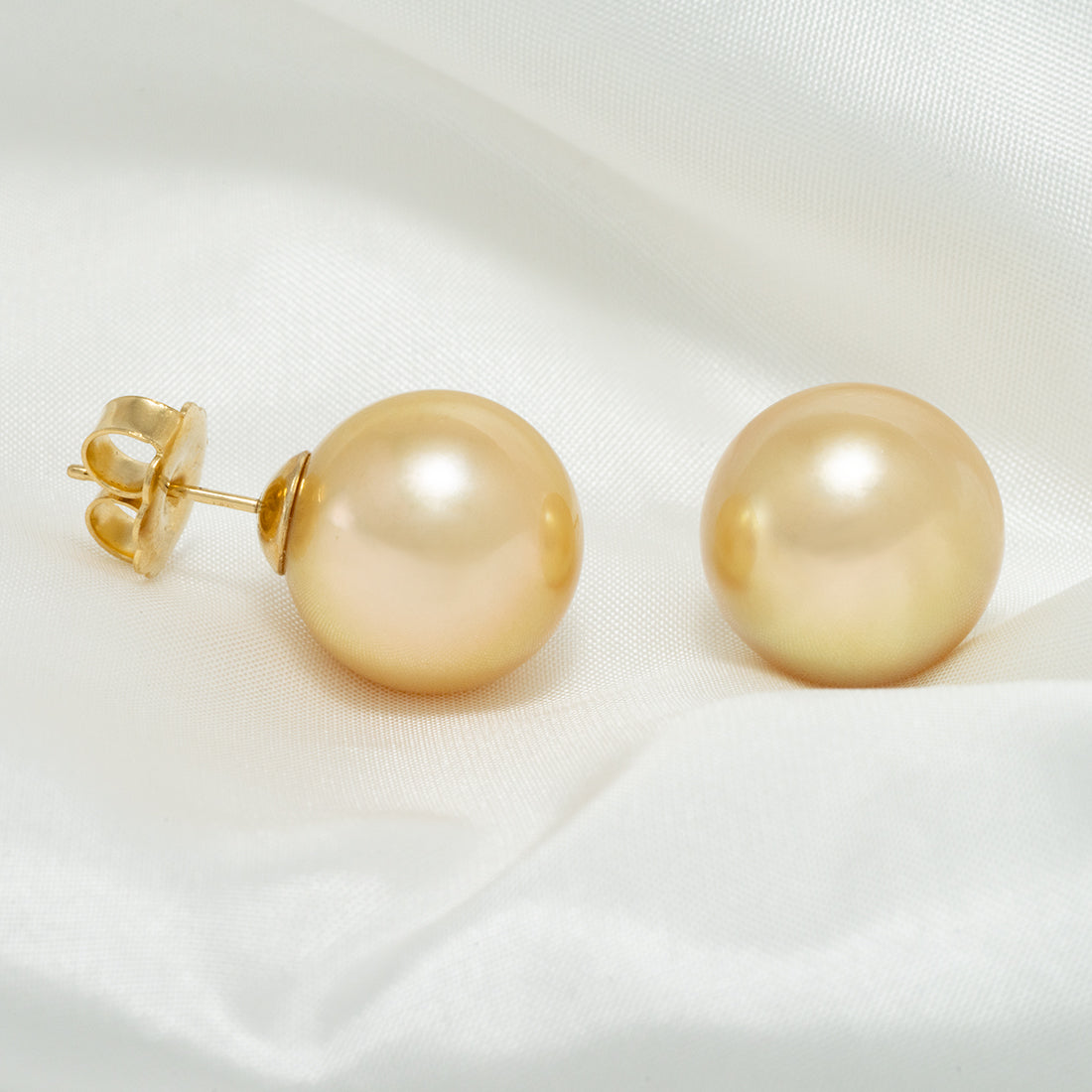 15.0-16.0 mm Golden South Sea Pearl Stud Earrings