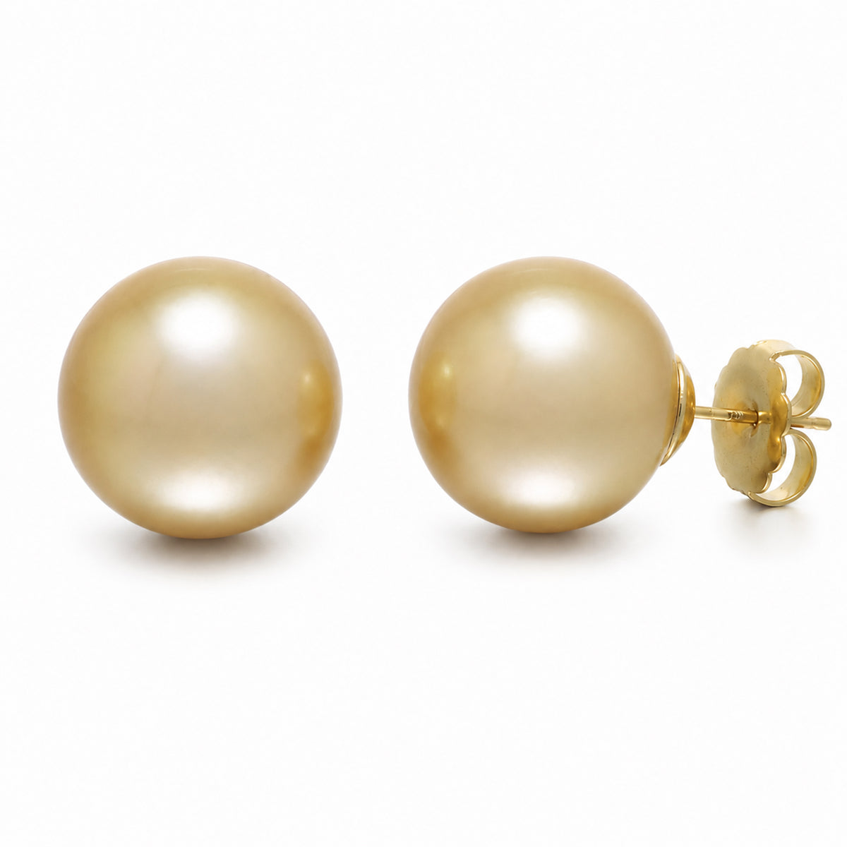 15.0-16.0 mm Golden South Sea Pearl Stud Earrings