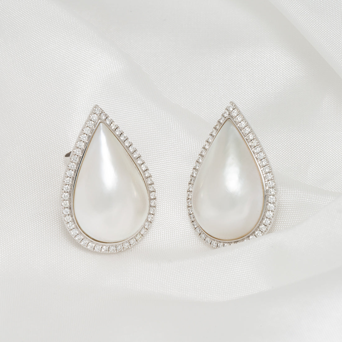 Mabé Pearl and Diamond Earrings