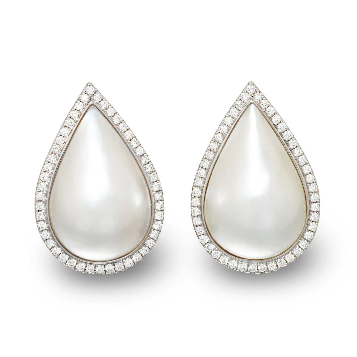 Mabé Pearl and Diamond Earrings