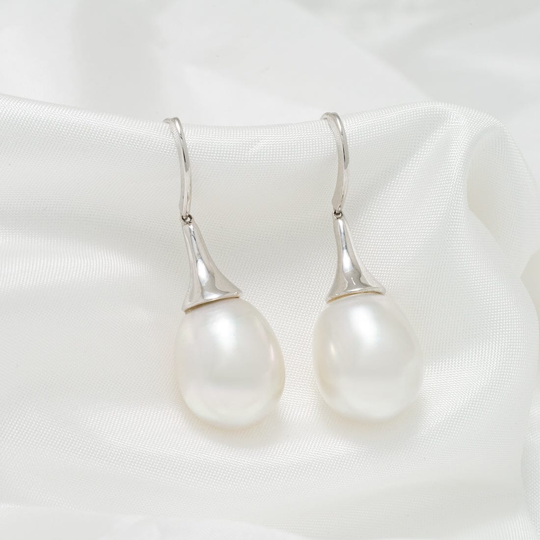 12.0-13.0 mm White South Sea Drop Pearl Earrings