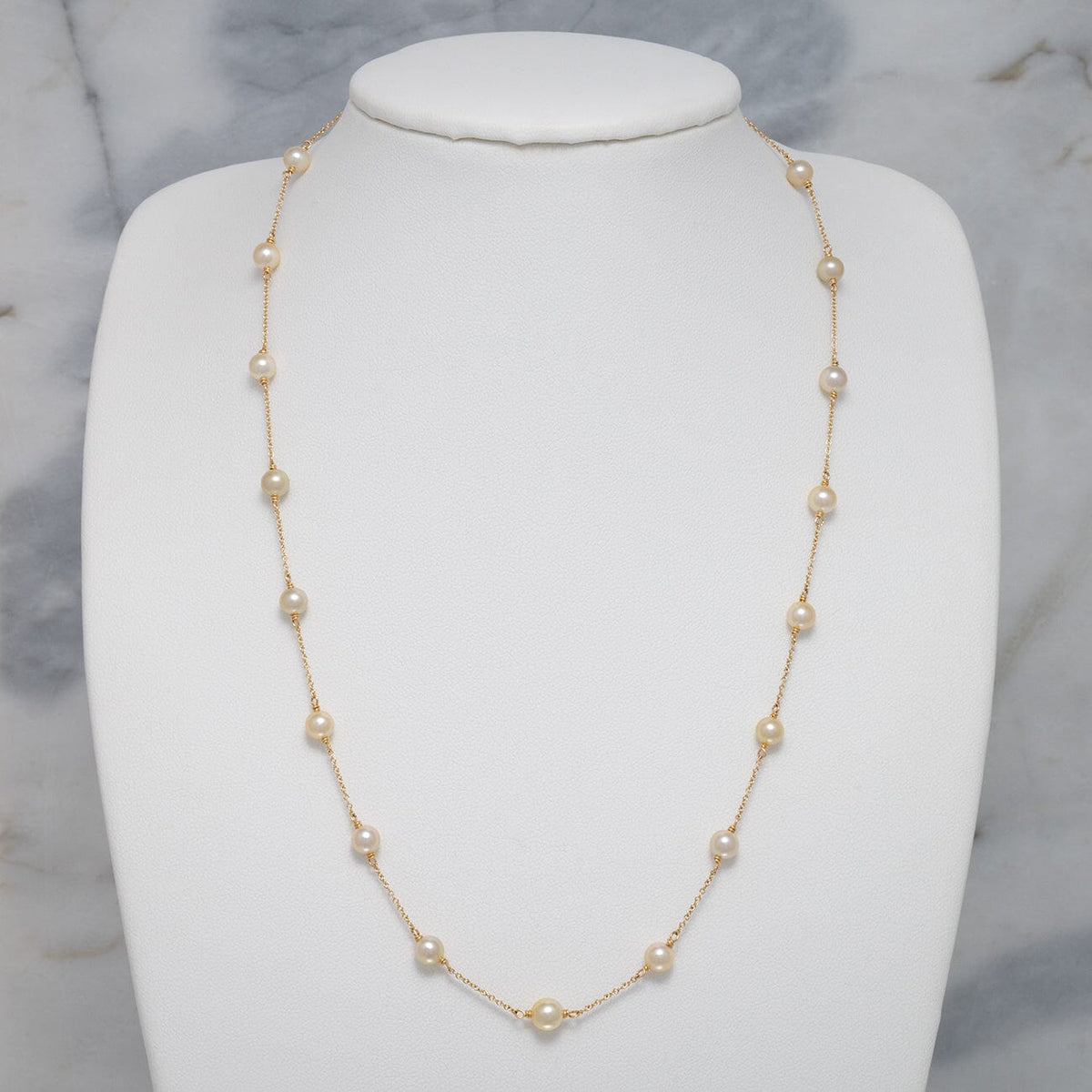 TC-17: 4.7-5.5 mm Vietnamese Akoya Pearl Tin Cup Necklace