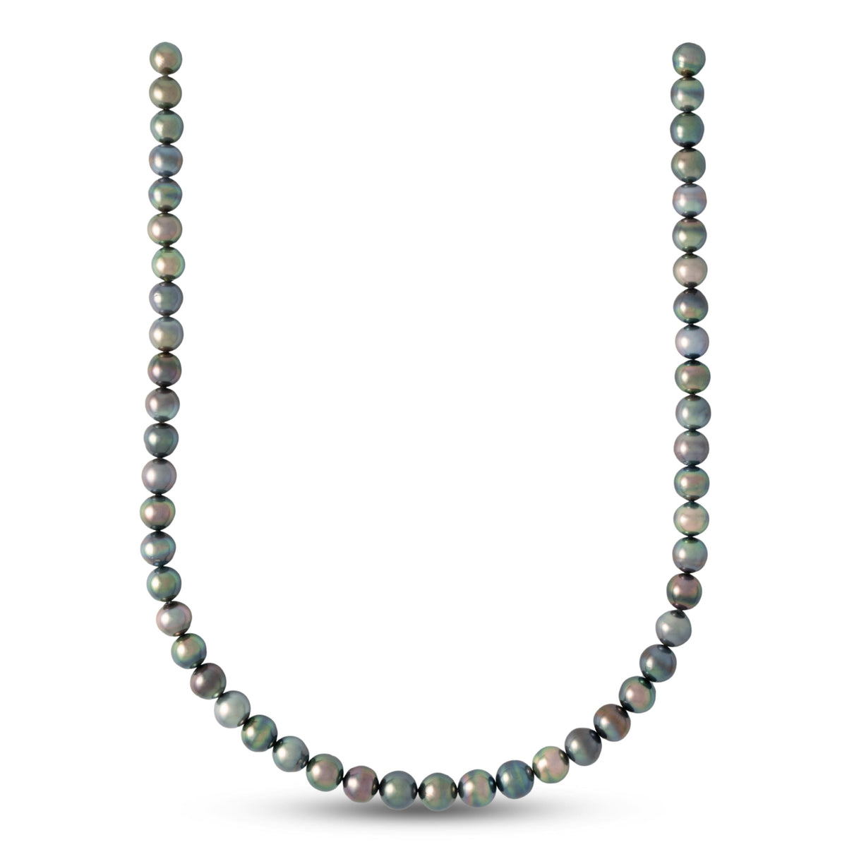 7.9–9.0 mm AA+ Tahitian Semi-baroque Pearl Necklace with a 14K White Gold Polished clasp