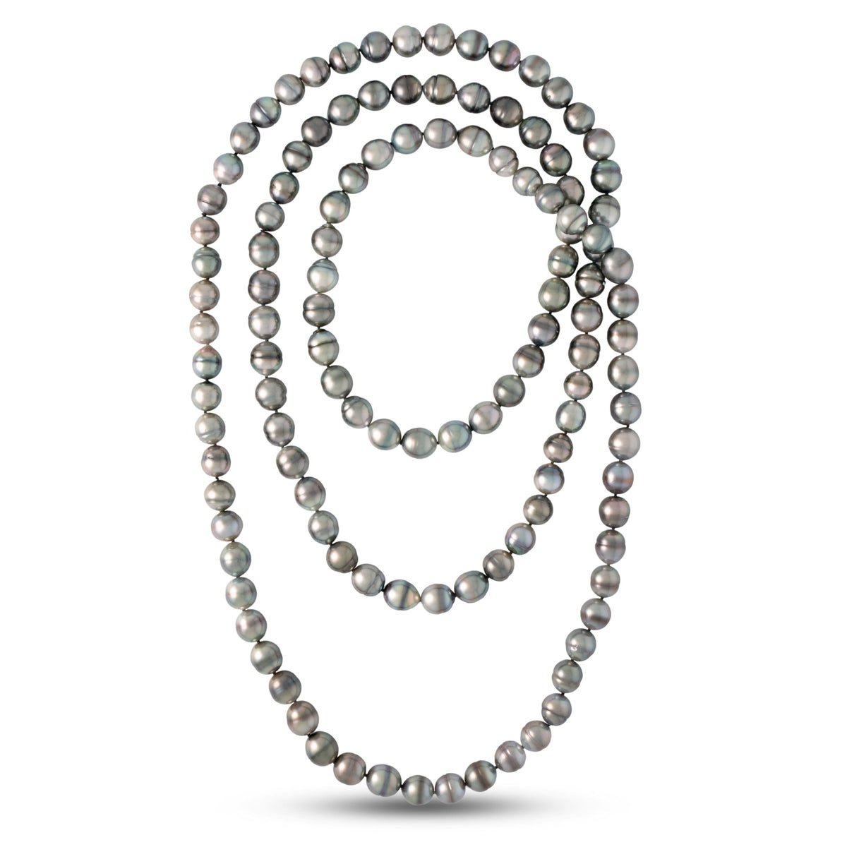 56-Inch 10.0–11.0 mm AA+/AAA Endless Baroque Tahitian Pearl Necklace