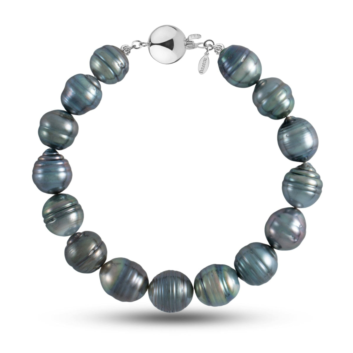 10.0-11.0 mm AA+ Baroque Tahitian Pearl Bracelet with a 14K white gold polished ball clasp