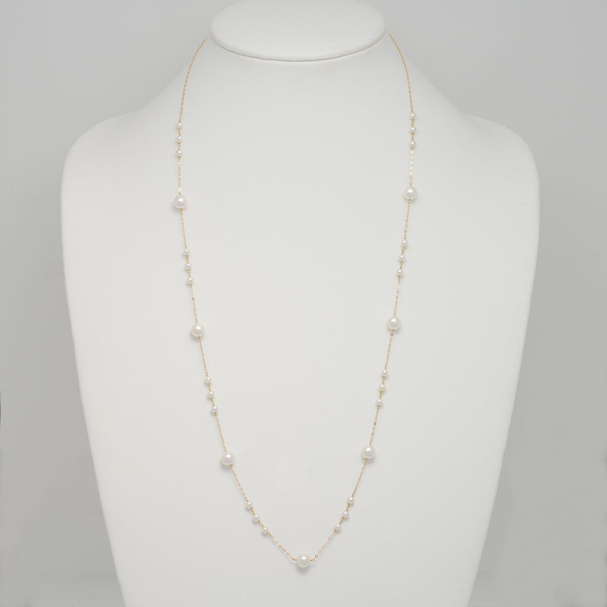 U-47: 3.5-7 mm Round Akoya Pearl “Tin Cup” Necklace, 27.5", view 2