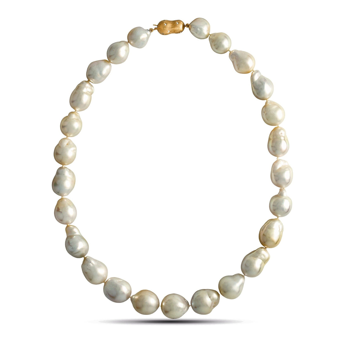 12.0-15.1 mm AAA Baroque White South Sea Pearl Necklace
