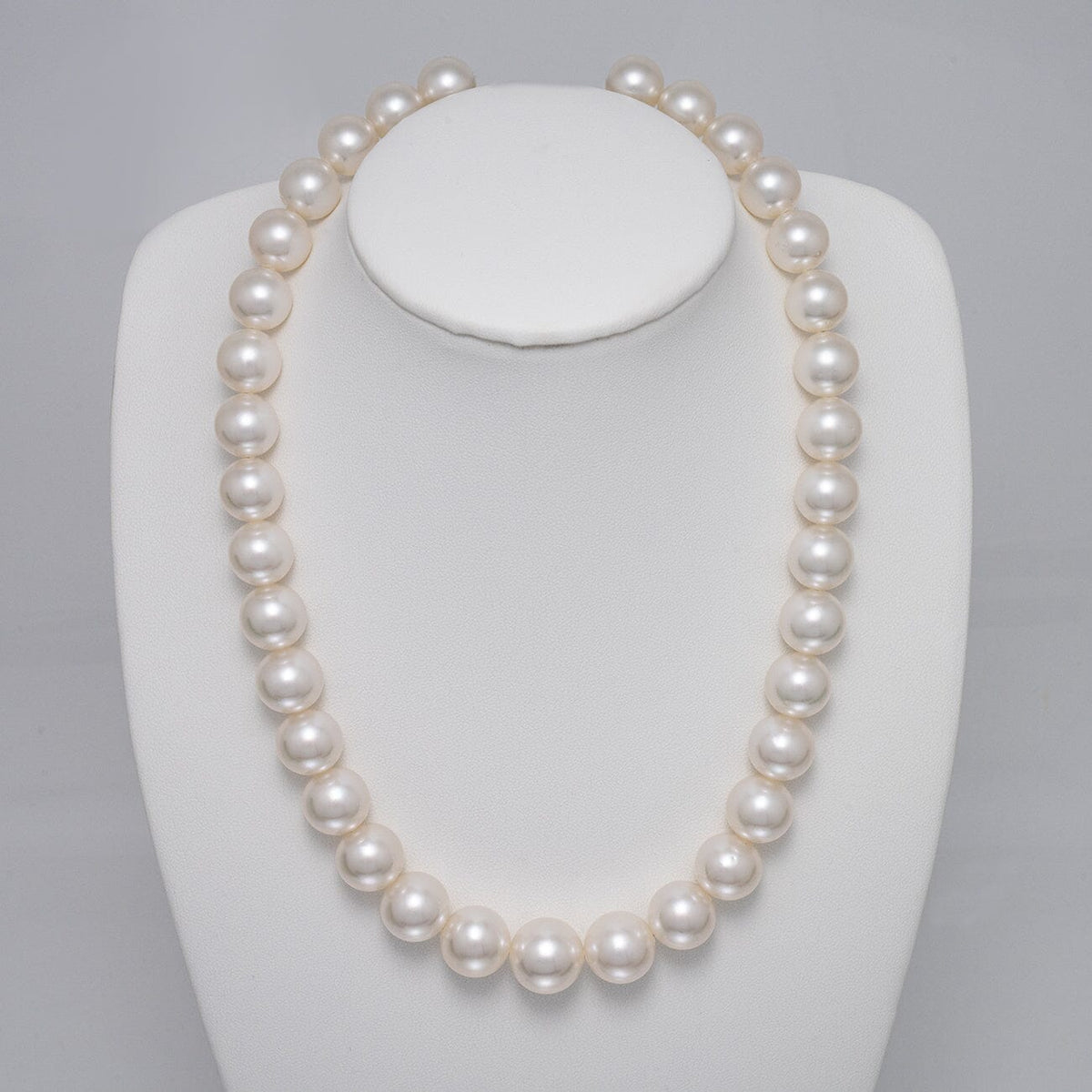 11.0-14.2 mm AAA Round White South Sea Pearl Necklace, view 2