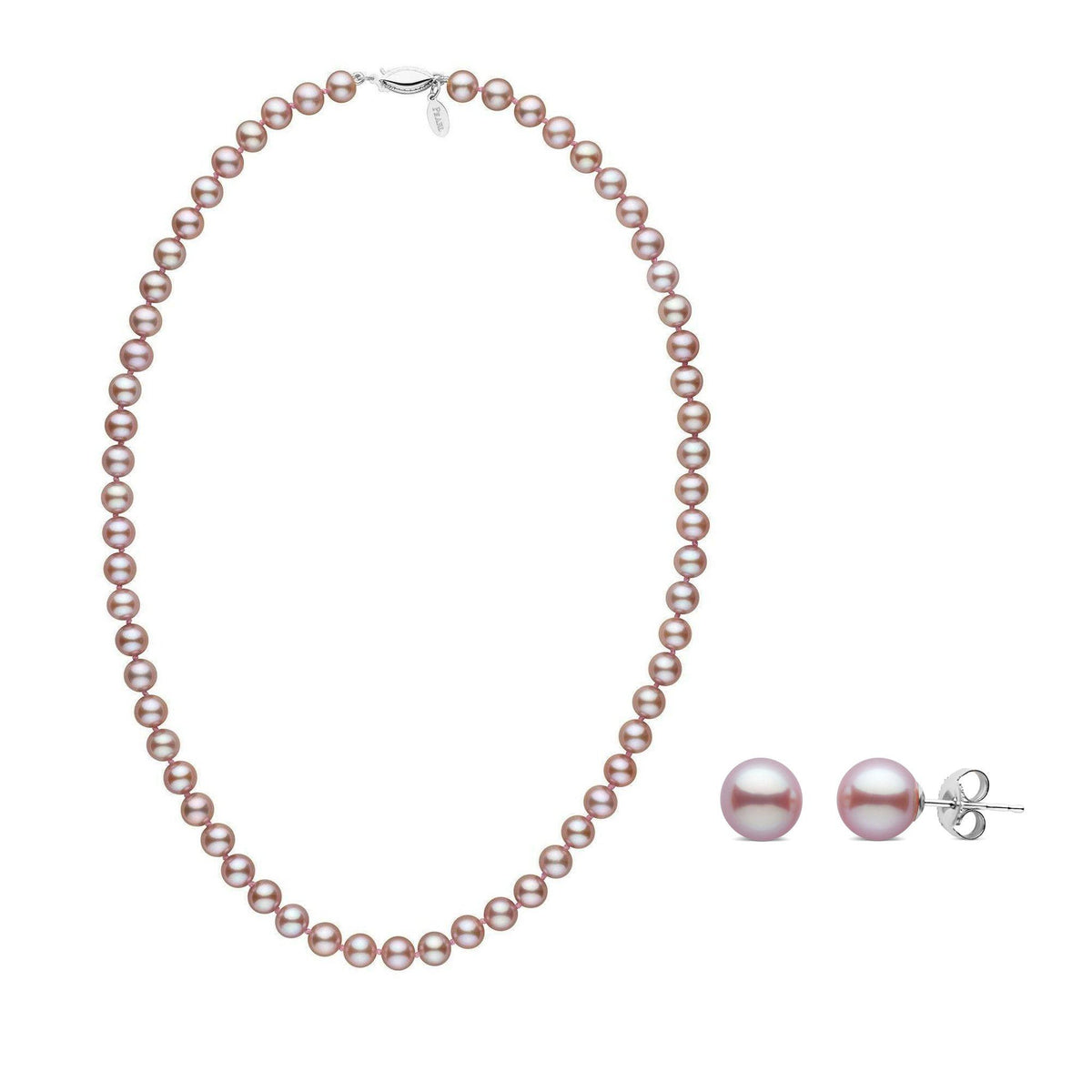 2 piece lavender freshadama freshwater pearl set in white gold
