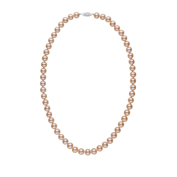7.5-8.0 mm AAA Pink to Peach Freshwater Pearl Necklace wg