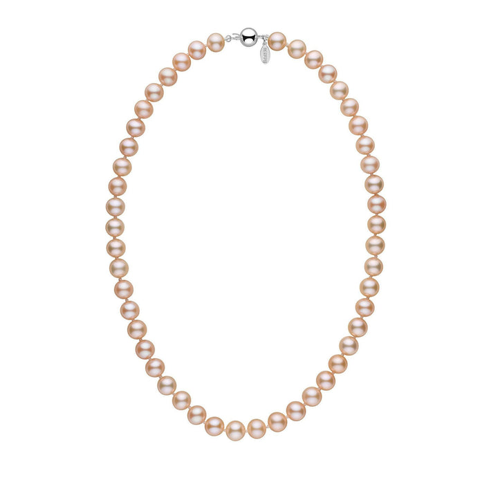 8.5-9.0 mm 18 Inch Pink to Peach Freshadama Freshwater Pearl Necklace