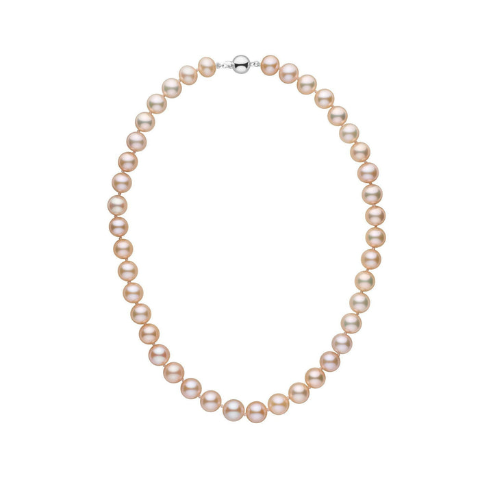 9.5-10.5 mm 16 inch AAA Pink to Peach Freshwater Pearl Necklace