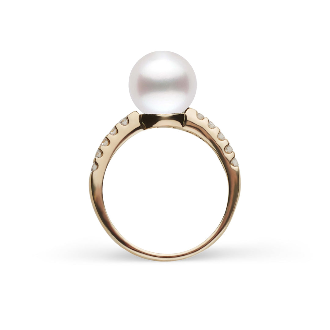 Decade Collection 9.0-10.0 mm White South Sea Pearl and Diamond Ring