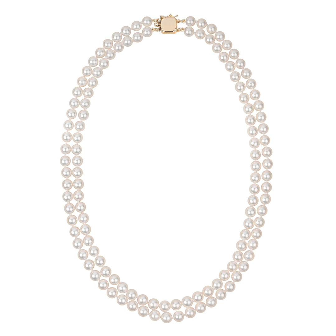 6.0-6.5 mm Double Strand White Akoya AAA Pearl Necklace