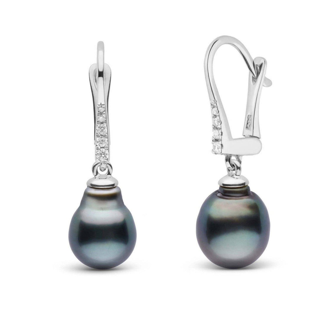 Allure Collection Tahitian Baroque 8.0-9.0 mm Pearl & Diamond Dangle Earrings white gold