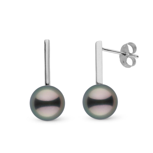 Bar Collection 9.0-10.0 mm Tahitian Pearl Earrings wg
