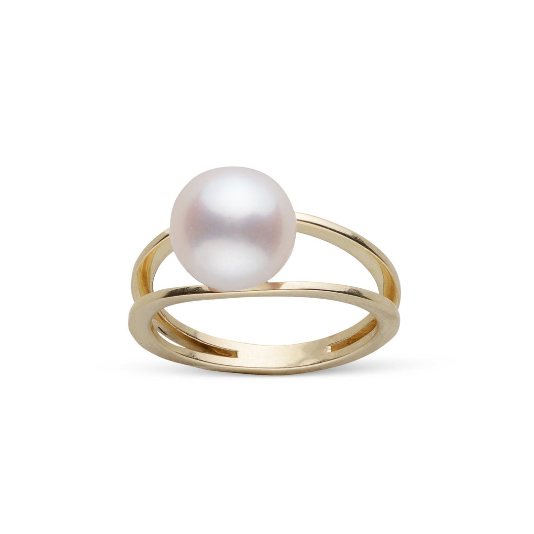 Bridge Collection 8.5-9.0 mm Akoya Pearl Ring yellow gold front