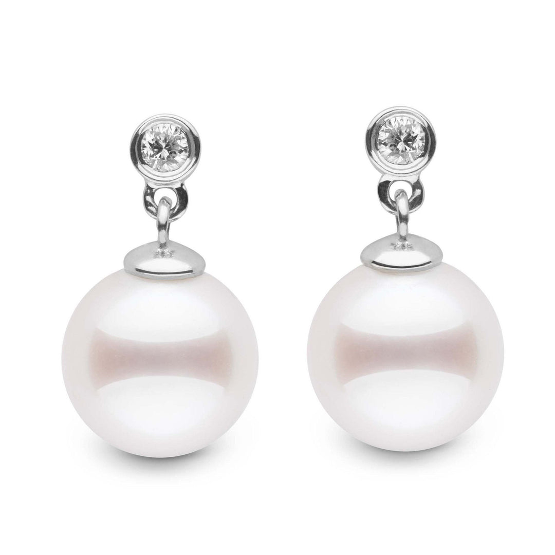 Brilliant Collection Akoya 8.5-9.0 mm Pearl & Diamond Earrings white gold