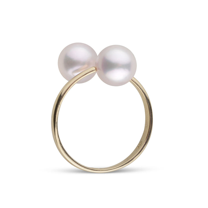 Bypass Collection 7.0-7.5 mm Akoya Pearl Ring yellow gold side
