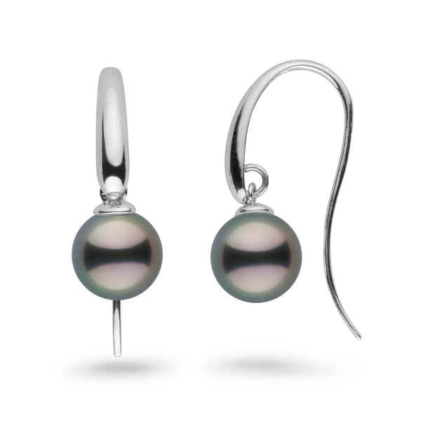 Cascade Collection 9.0-10.0 mm Tahitian Pearl Earrings wg