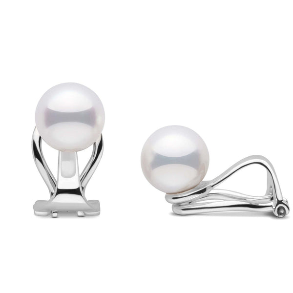 Clip-on Akoya 7.0-7.5 mm Pearl Earrings in white gold
