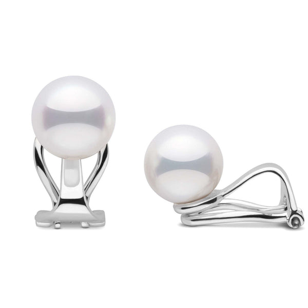 Clip-on Akoya 8.0-8.5 mm Pearl Earrings in white gold
