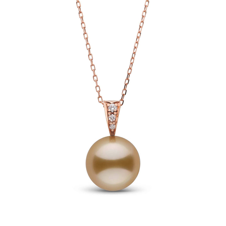 Desire Collection Golden 10.0-11.0 mm South Sea Pearl and Diamond Pendant