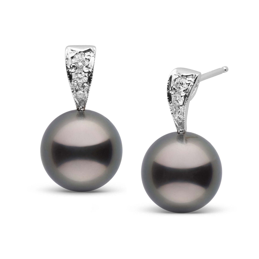 Desire Collection 9.0- 10.0 mm Tahitian Pearl and Diamond Earrings