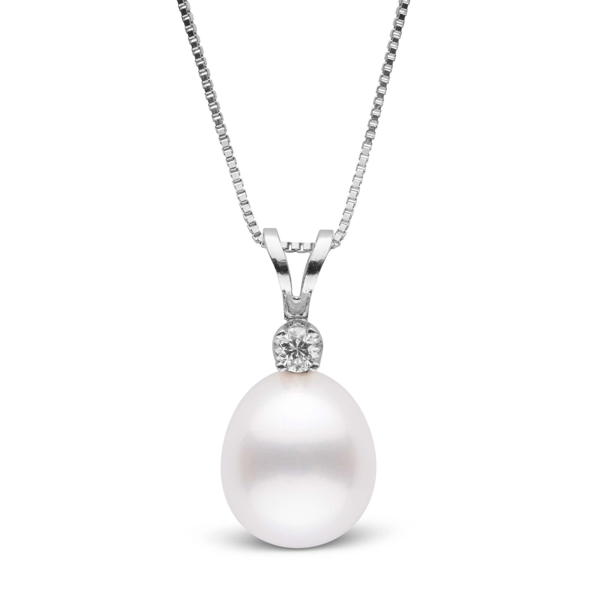 Harmony Collection Drop 10.0-11.0 mm White South Sea Pearl & Diamond Pendant wg
