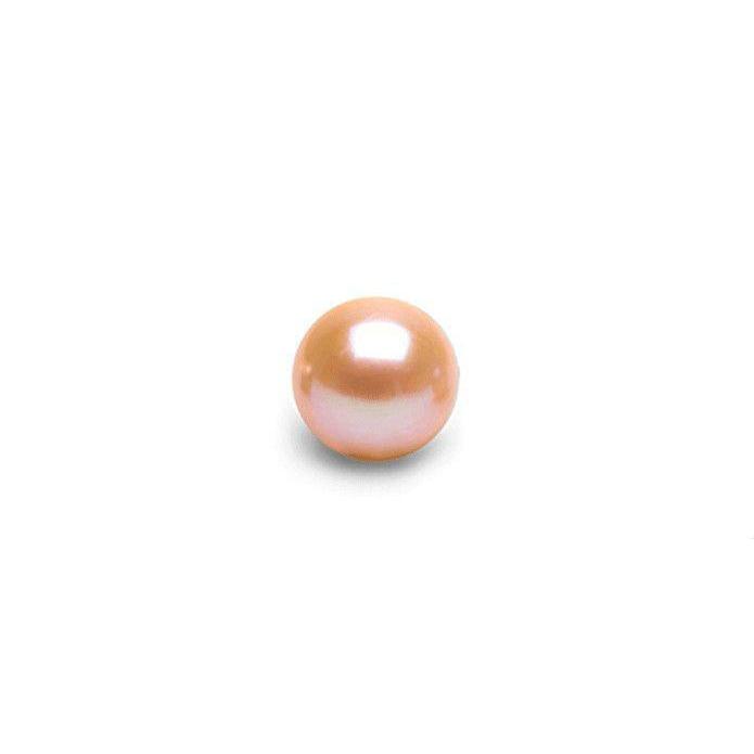 Single loose pink to peach freshwater pearl from the “Loose Pink to Peach Freshwater Pearls (Sold as Set of 4)” displaying smooth surface and soft luster on a white background.